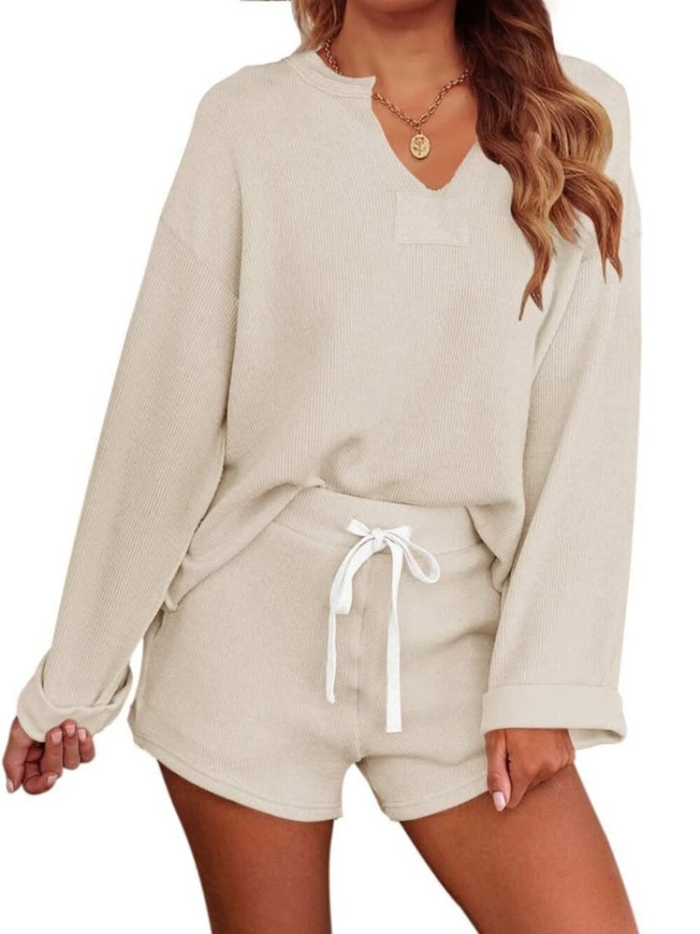 Beige Knit 2-Piece Set NWT Size Large